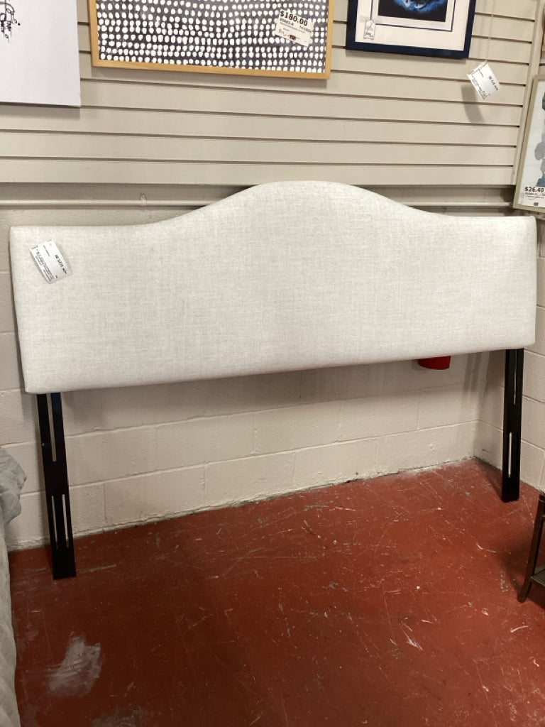 Ivory Upholstered Headboard King Size Headboard Only 79"W  X 54" H