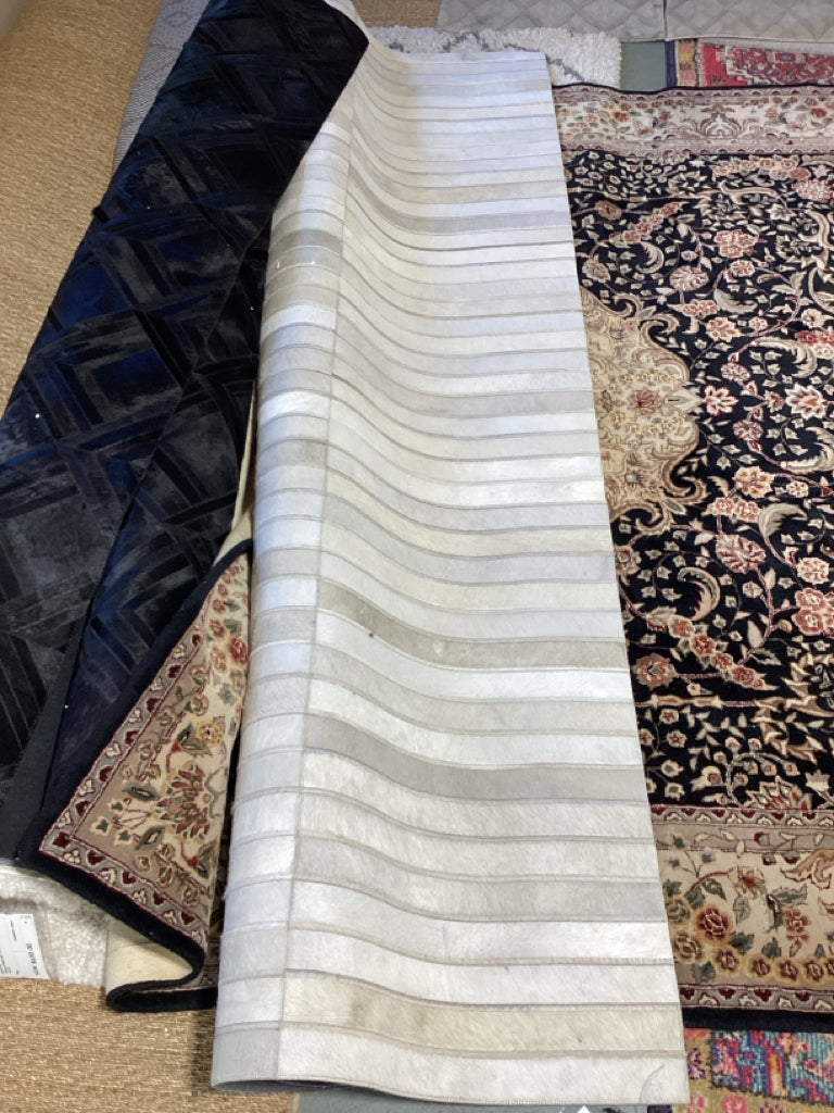 CB2 Camilia Patchwork Ivory Hide Rug 9x12