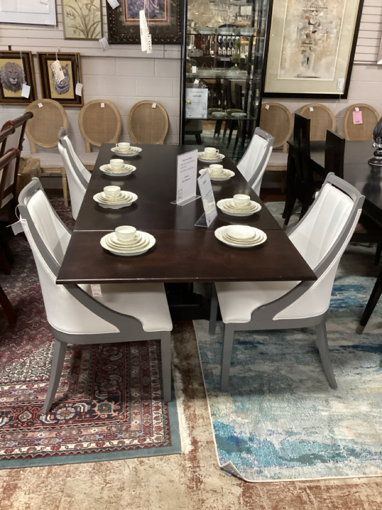 SET OF 4 Bermex Modern Dining White w/Grey Chairs
