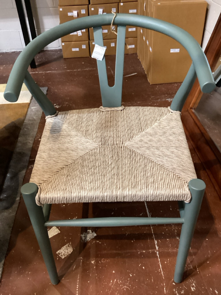 Lulu & Georgia  green rush seat Chair PAIR