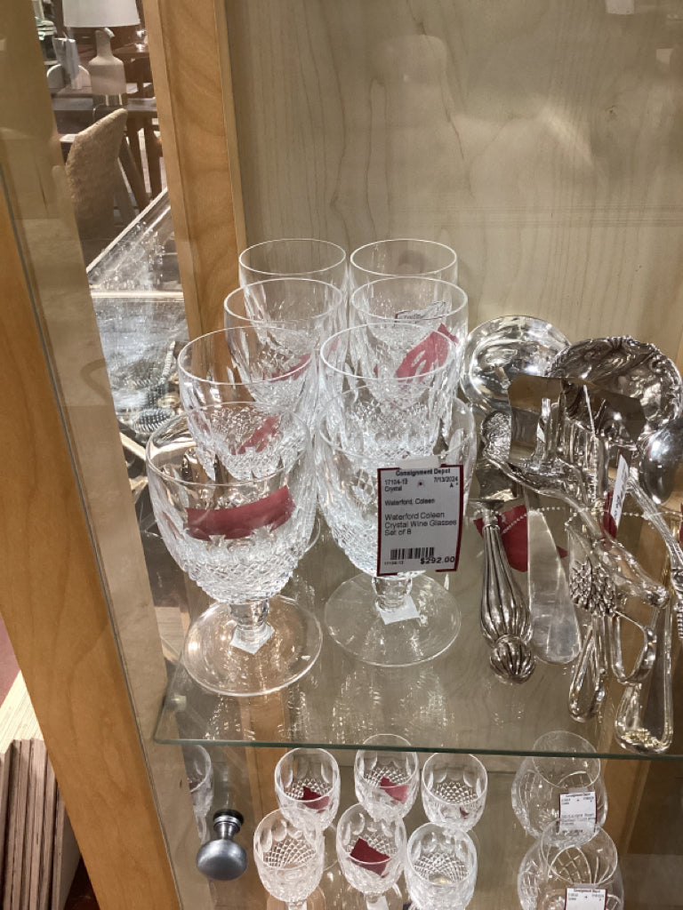 Waterford Coleen Crystal Wine Glasses - Set of 8