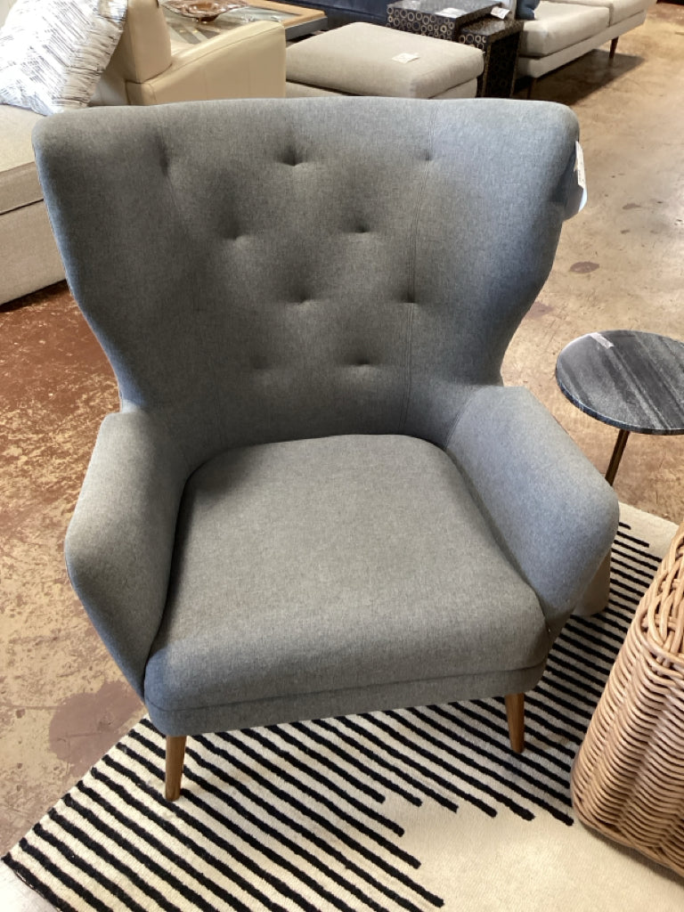 Neuvo Klara Gray Wingback Accent Chair 32"W x 32"D x 36"H