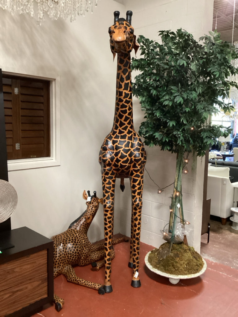 Leather wrapped giraffe 48" x 99" tall