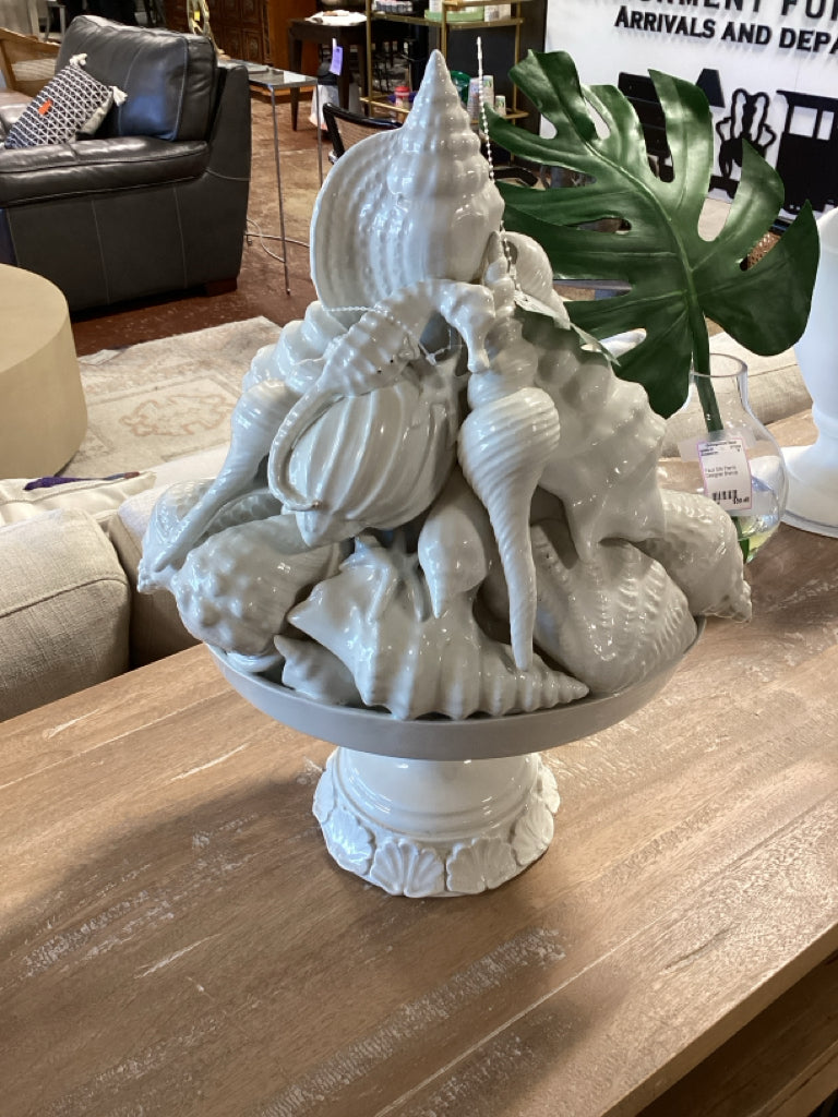 Made in Italy Coastal Shell sculpture on pedestal