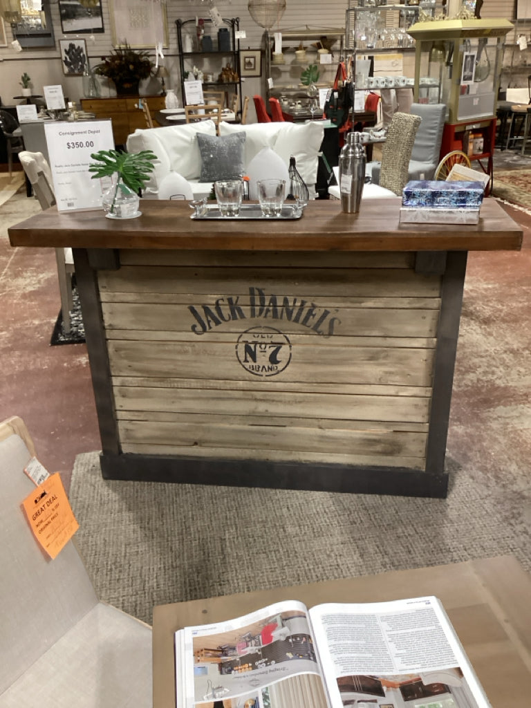 Rustic Jack Daniels Home Bar 60" X 18" X 41"