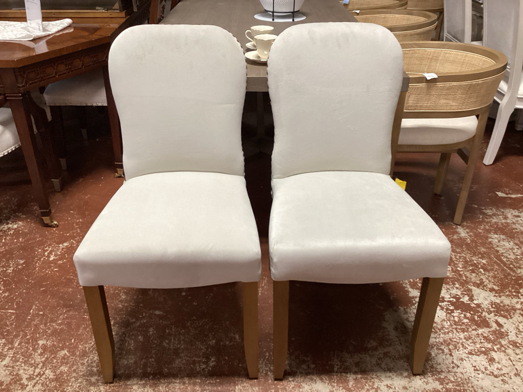 PAIR Cream Upholstered Dining Chairs