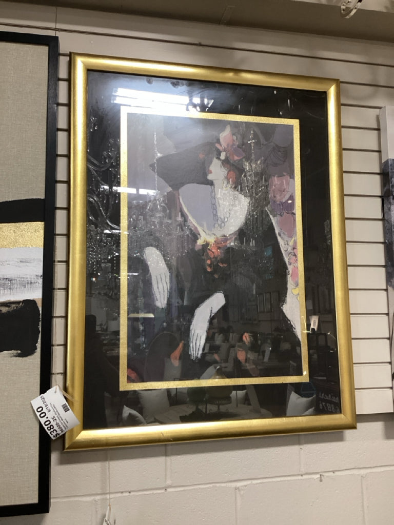 Isaac Maimon Art "Maimon Francesca" Serigraph Gold Frame 33x43