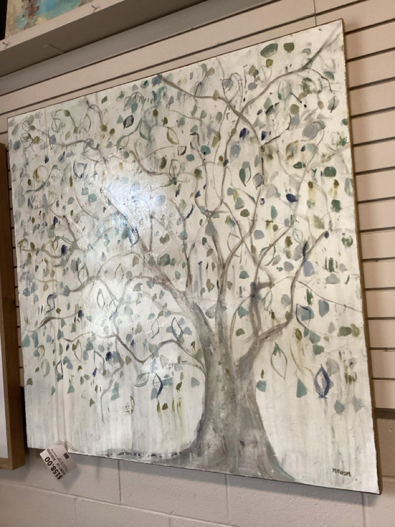 Bubble Tree Gold Framed  Canvas Wall Art  by Mahom 48" X 48"