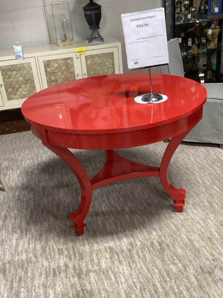Red Table 44.5 Round x 32.5" Tall