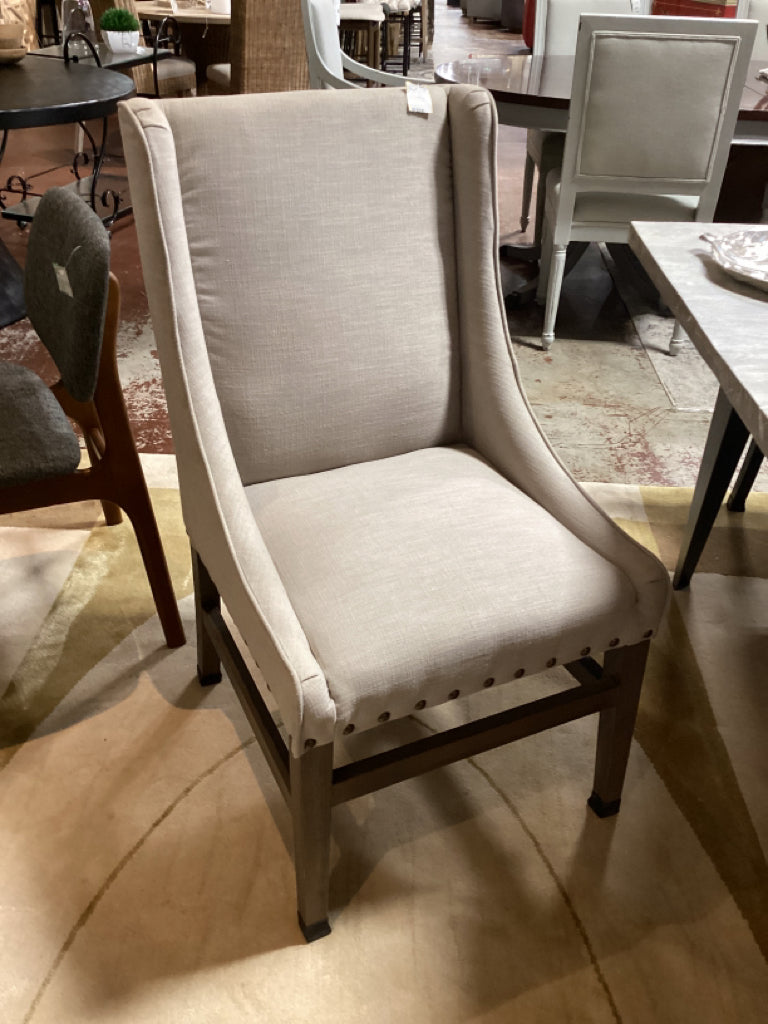 Chair/ PAIR beige linen accent chairs