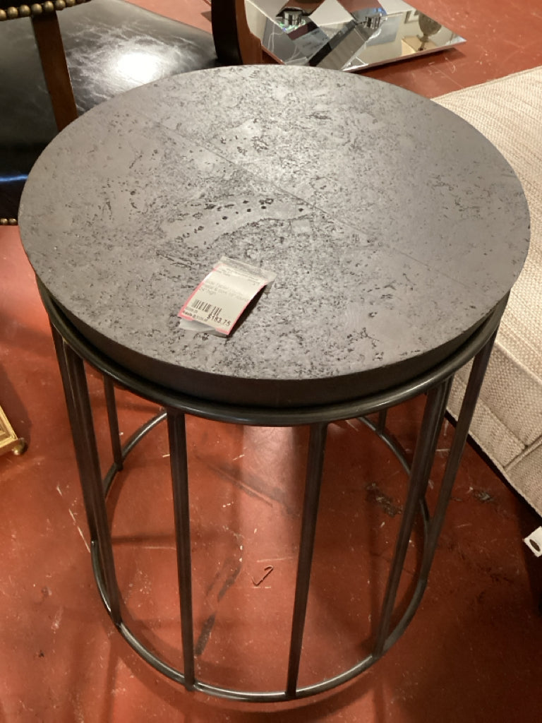 Side Table/ Tvorita  metal & cork 16" round 24" high