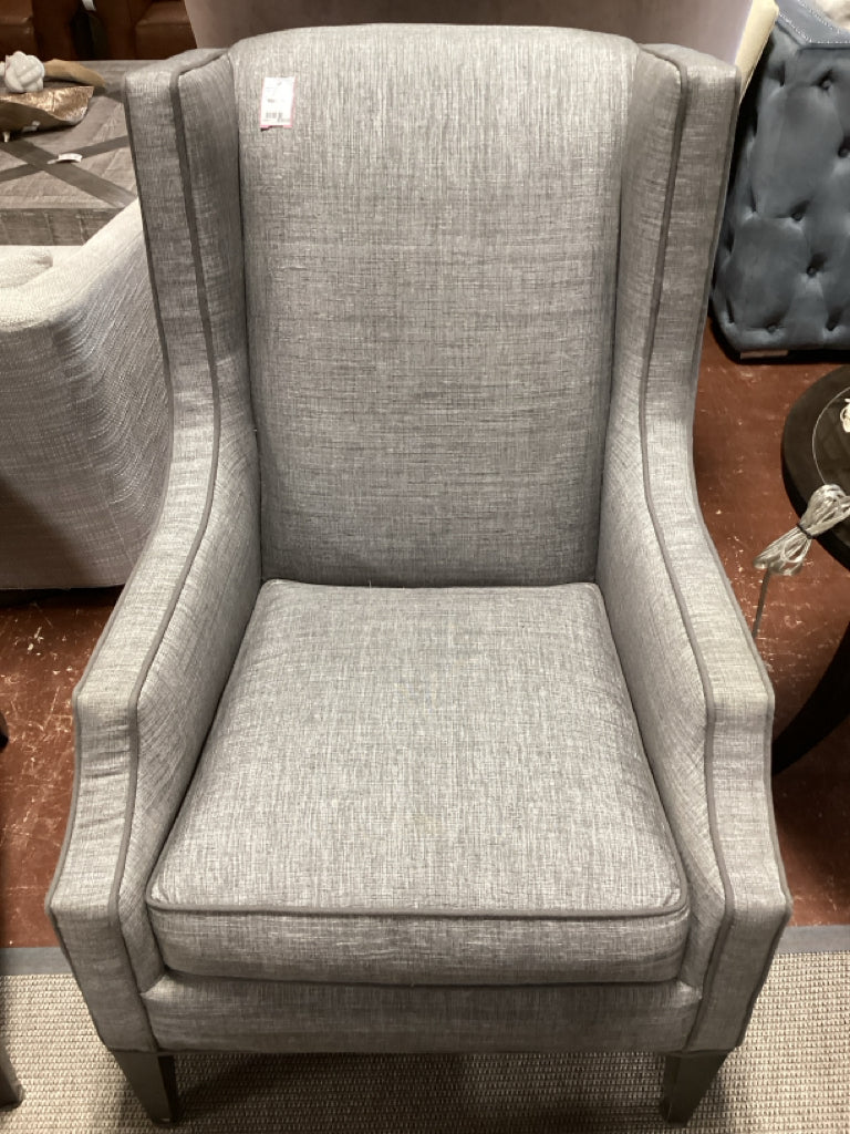 Sam Moore Fabric Grey Wing Chair