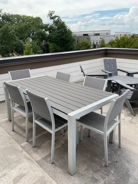 GREY Outdoor Dining Set (7pcs) Table/6 chairs