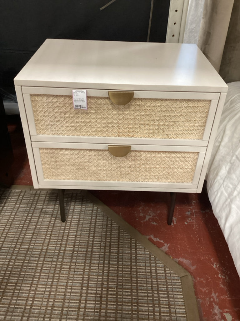 Four Hands Luella Nightstand in Matte Alabaster 24x18x24