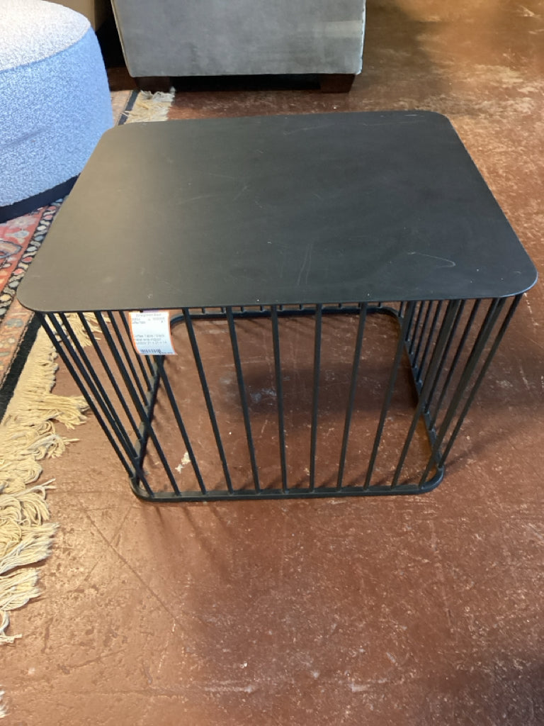 Coffee Table / black metal wire indoor/ outdoor 21 x 21 x 14