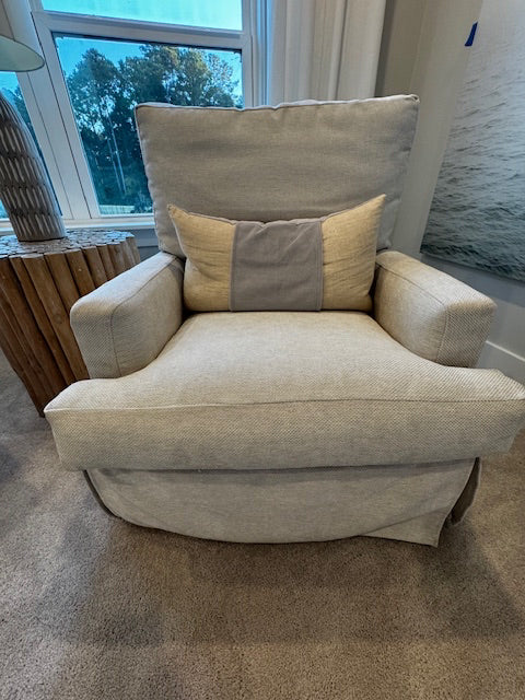 Rowe slipcover club chair-cream-rocker/swivel; 32x36x37