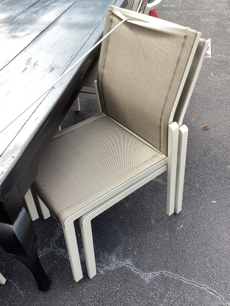 Barlow Tyrie Aura Stacking Sling Dining Chair Set/Two Armchairs & Four Side Chai