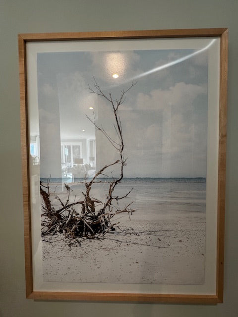 "Four Hands art print â€œDrifting Byâ€ photograph framed with maple; 30x45
"