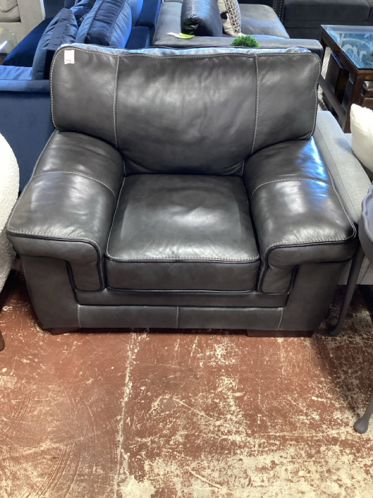 Stamped Luxurious  Leather  Chair 44"W X 24"D X 32"H