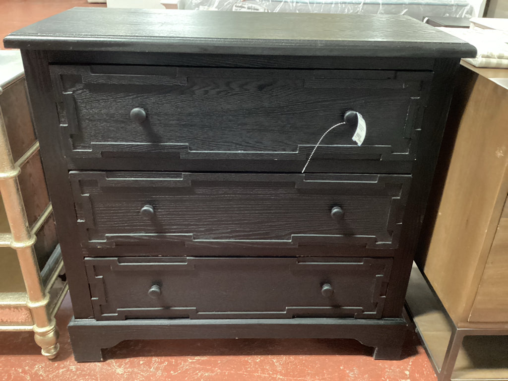 Chest of Drawers / black 3 drawer / 35 x16 x33 high