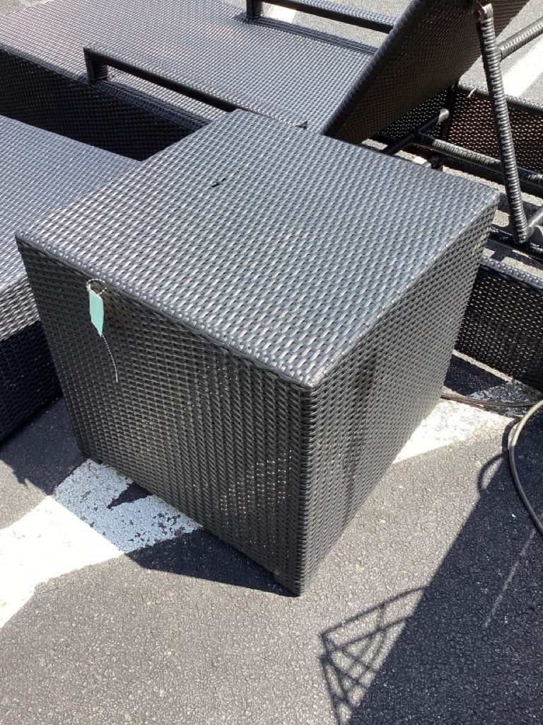 Outdoor Wicker Side Table (as found)