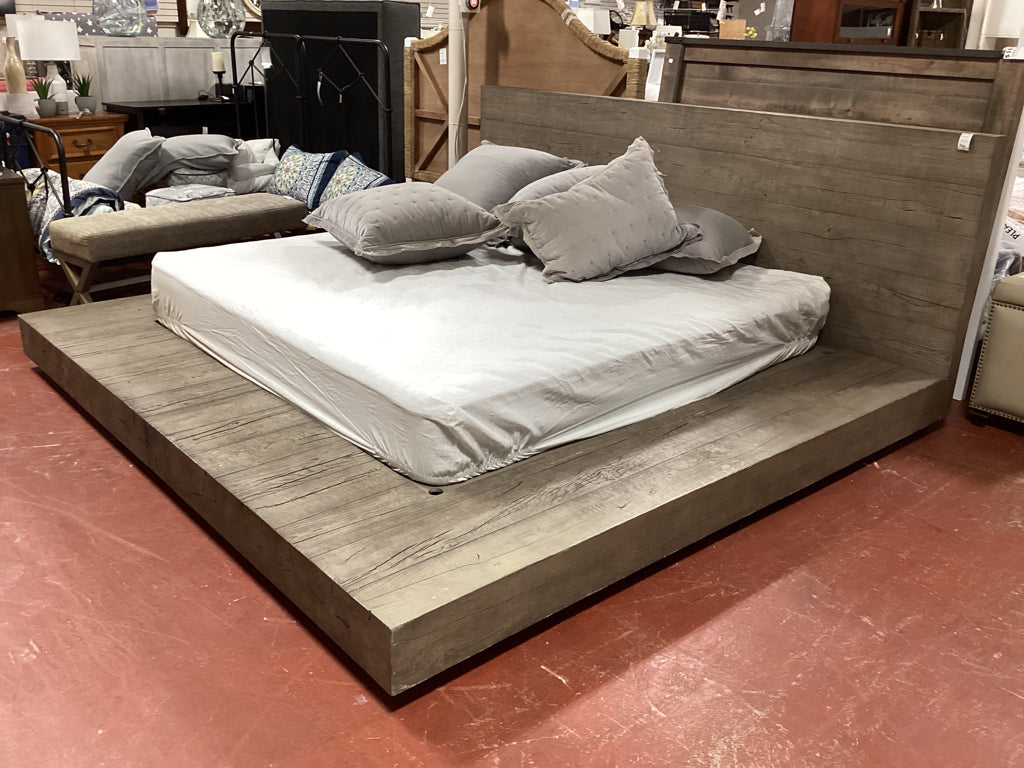 King Restoration Hardware Oak live edge Platform Bed