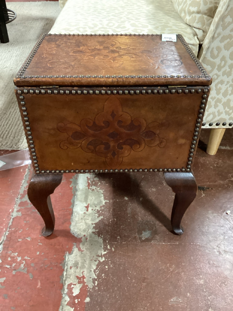 Maitland Smith Tack Head Trim Leather Accent Chest