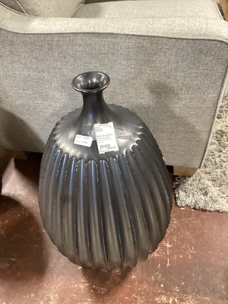 Global View Studio A Home Gunmetal Finished Sawtooth  Vase 24"