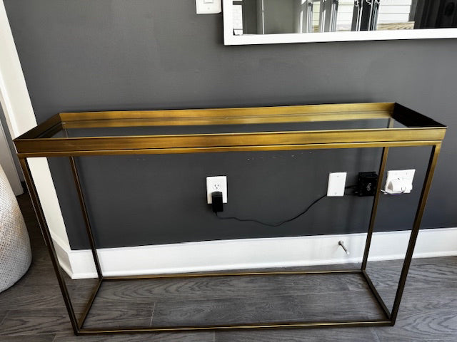 4 Hands Kline Console Table Antique Brass 47.5 x 111.75 x 30.75