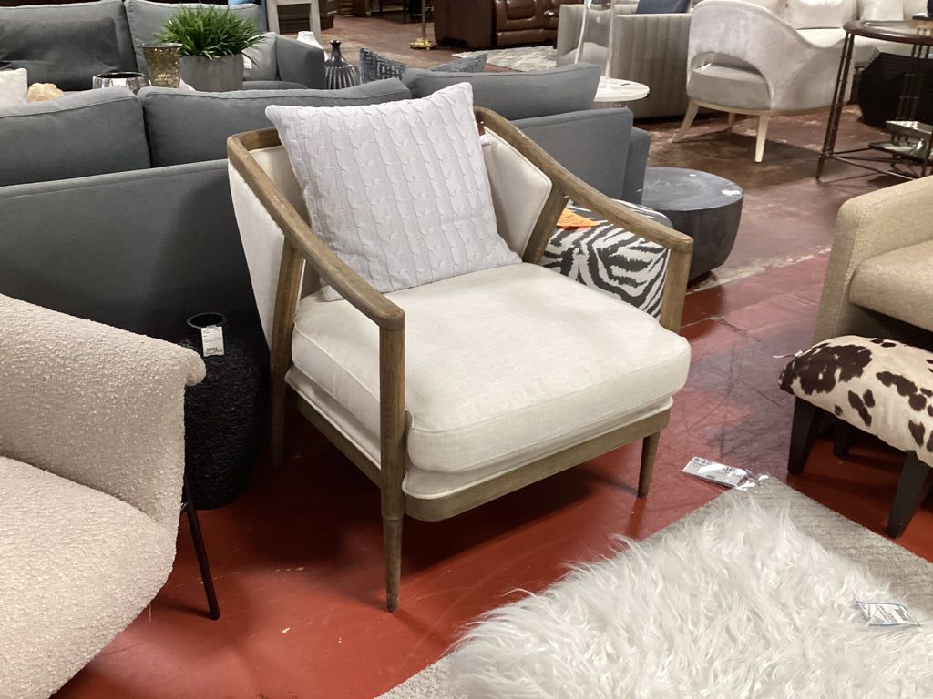 Classic Concepts Linen Cream Scarlett Accent Chair 27x33x30