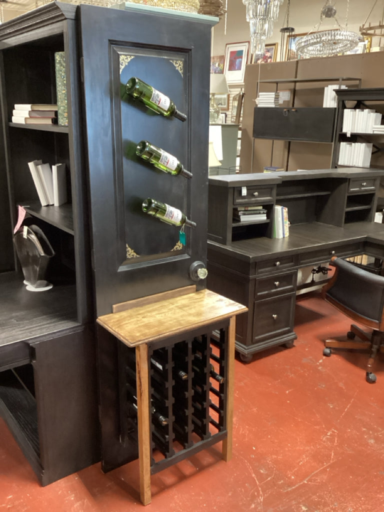 Wine Station hall tree / black & natural 24 x 13.5 x 80 high