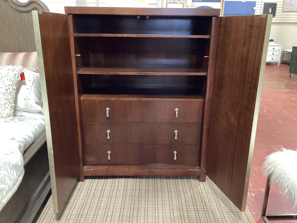 Boiler & Co Atelier Cabinet / mahogany & gold 2 door 40 x 20 x 51.5" high