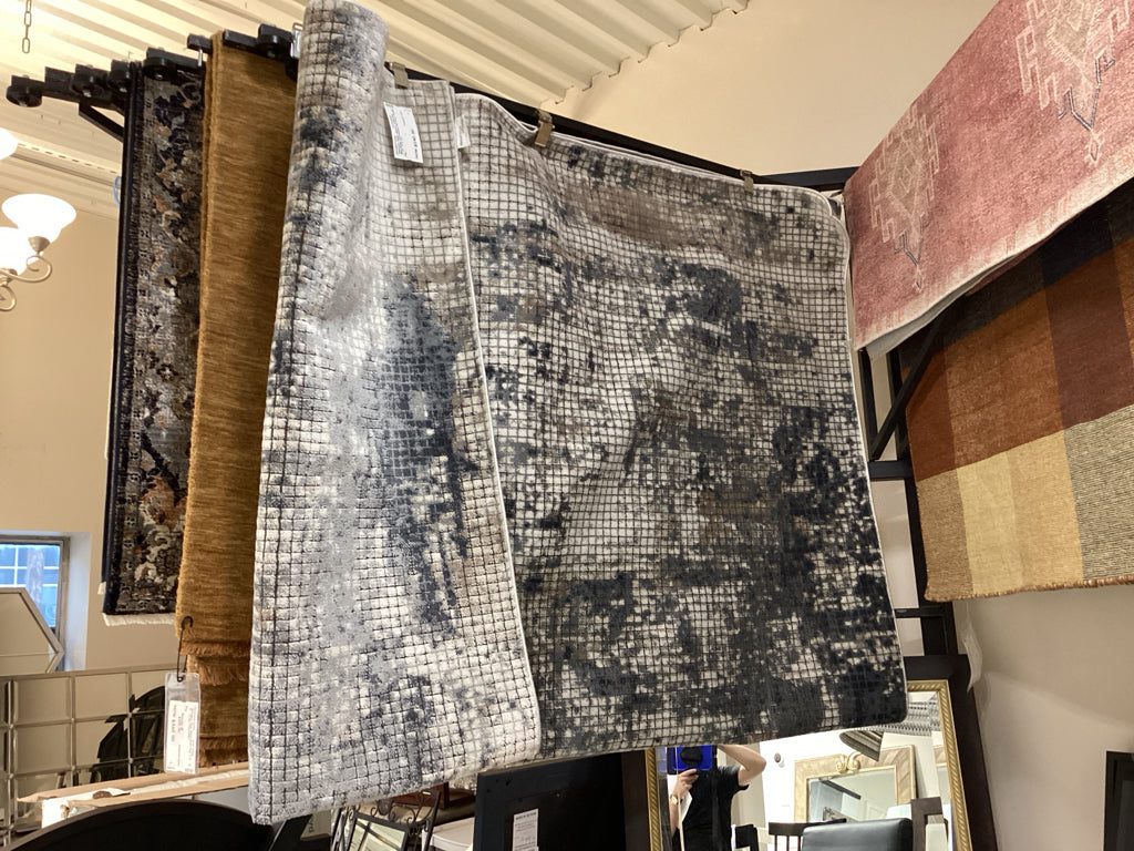 Nourison Home Quarry Collection Blue/Beige Distressed Abstract Design 7'10" X 9'