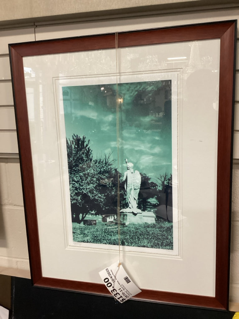 "Saluting"  Black & White  Angel Photo Art Framed 24.5x31