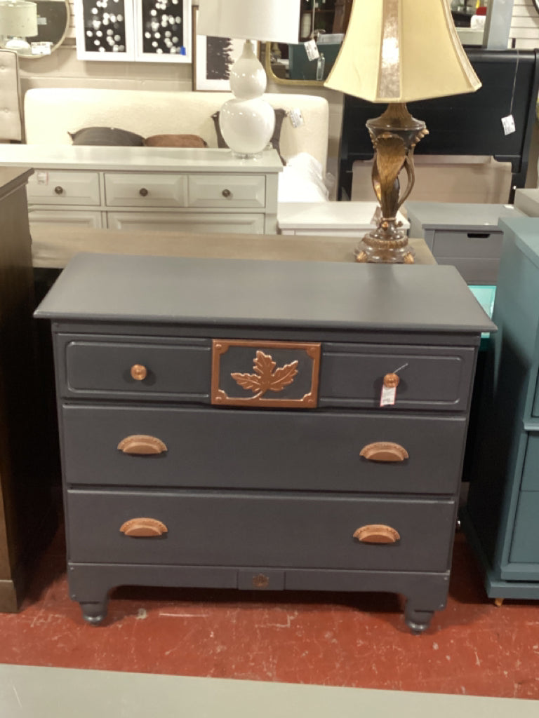 Chest of Drawers / Slate & copper 3 drawer chest 44 x 20 x 39 high