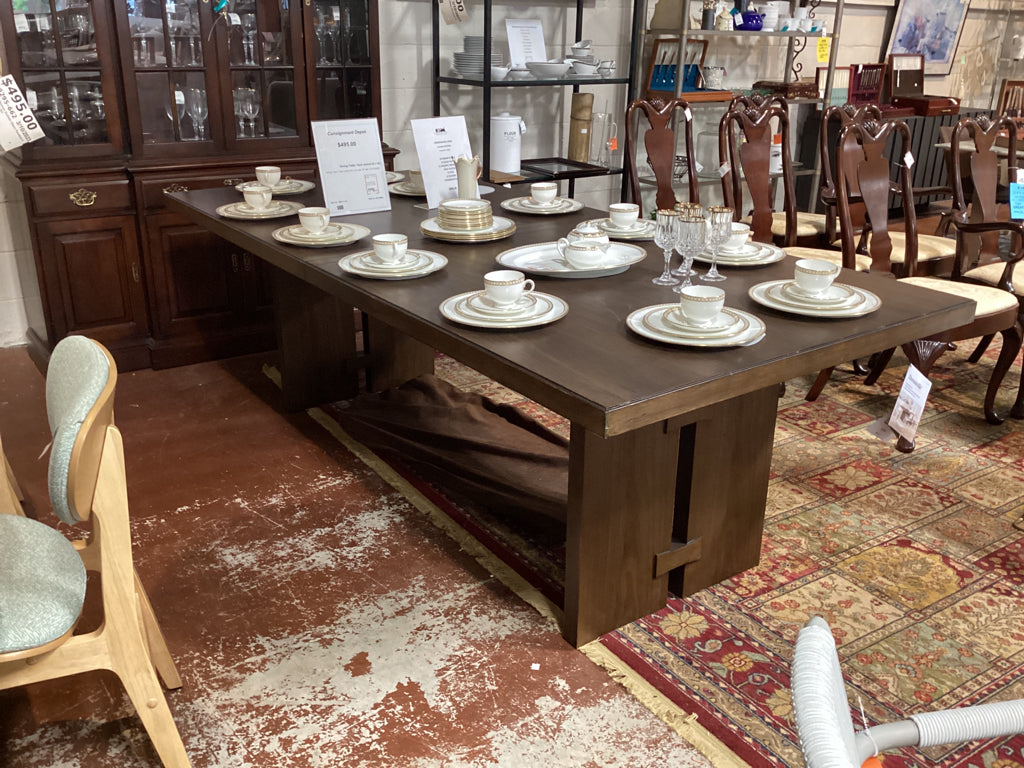 Dining Table / Dark walnut 92 x 42 with 18" leaf  AS FOUND