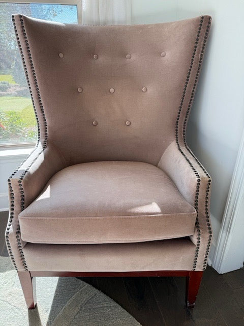 Four Hands Lillian Chair in Blush Velvet 30x22x46