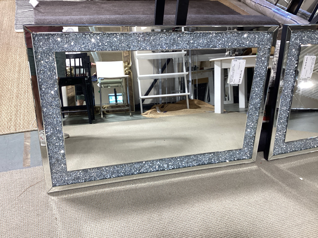 Mirror/ crystal and chrome frame "glam" mirror 31.5 x 47