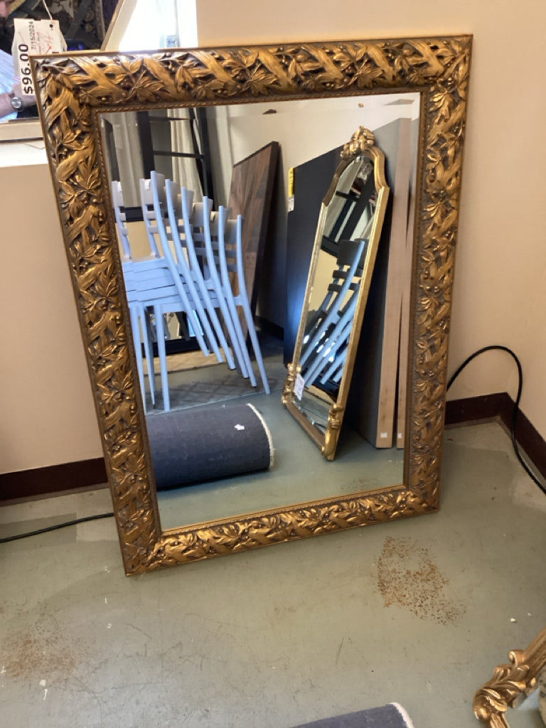 Mirror/ hand carved gold frame  31 x 43