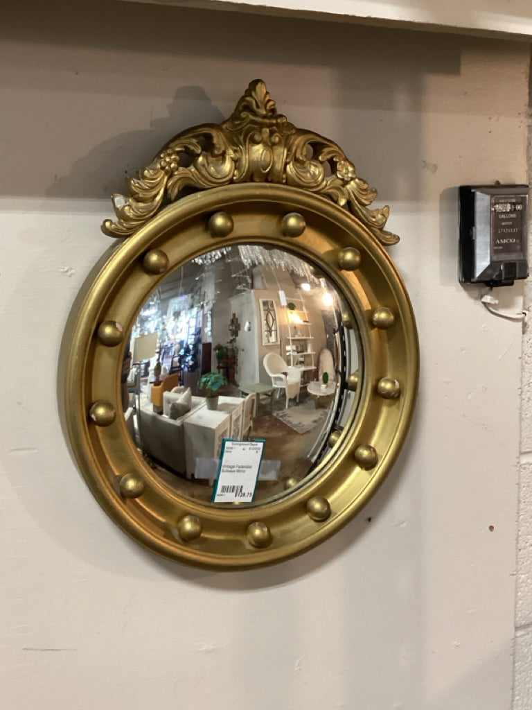 Vintage Federalist Bullseye Mirror (as found)