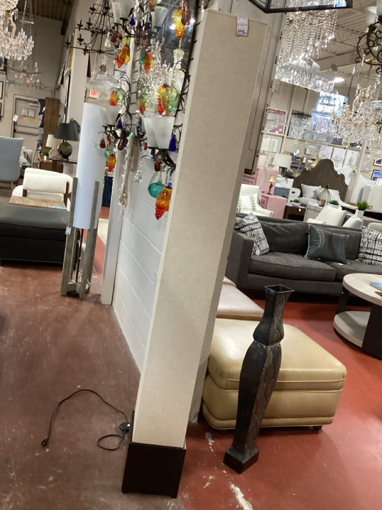 Floor lamp / 8" square fabric shade / 72" tall