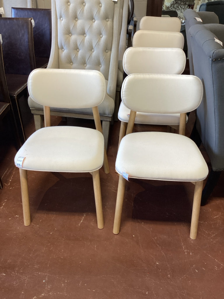 PAIR Hoft Home  Maia Dining Chair - Beige & Oak  19" W x 17" D x 19" H  7N2E8HUK