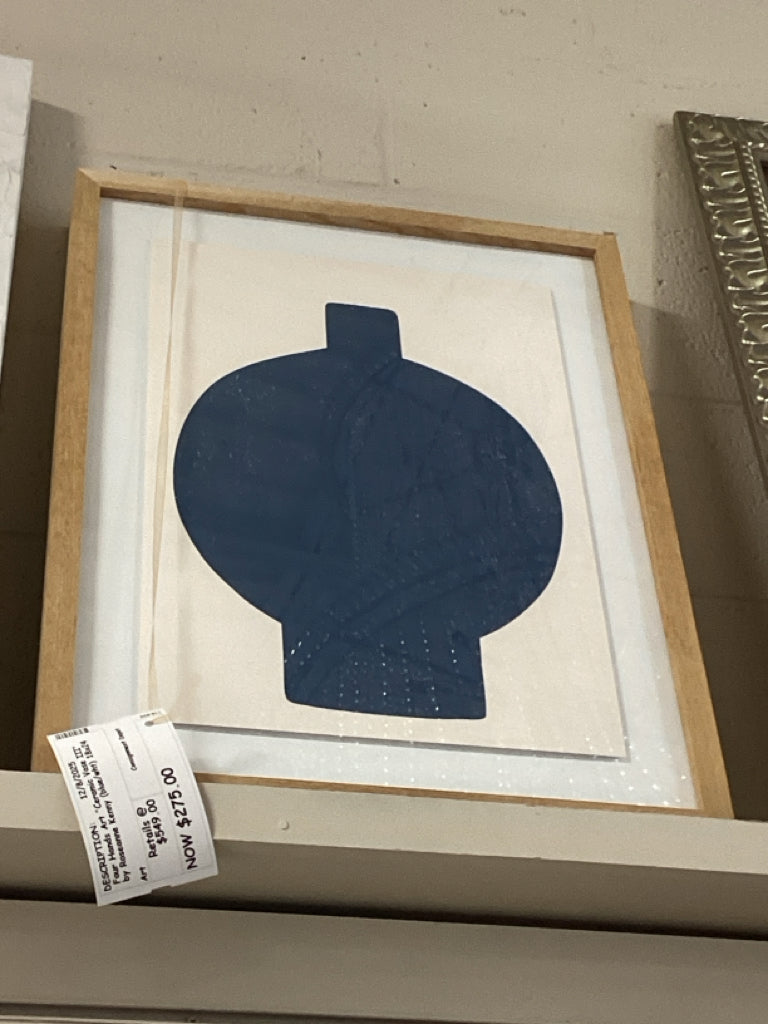 Four Hands Art "Ceramic Vase III" by Roseanne Kenny (blue/wht)