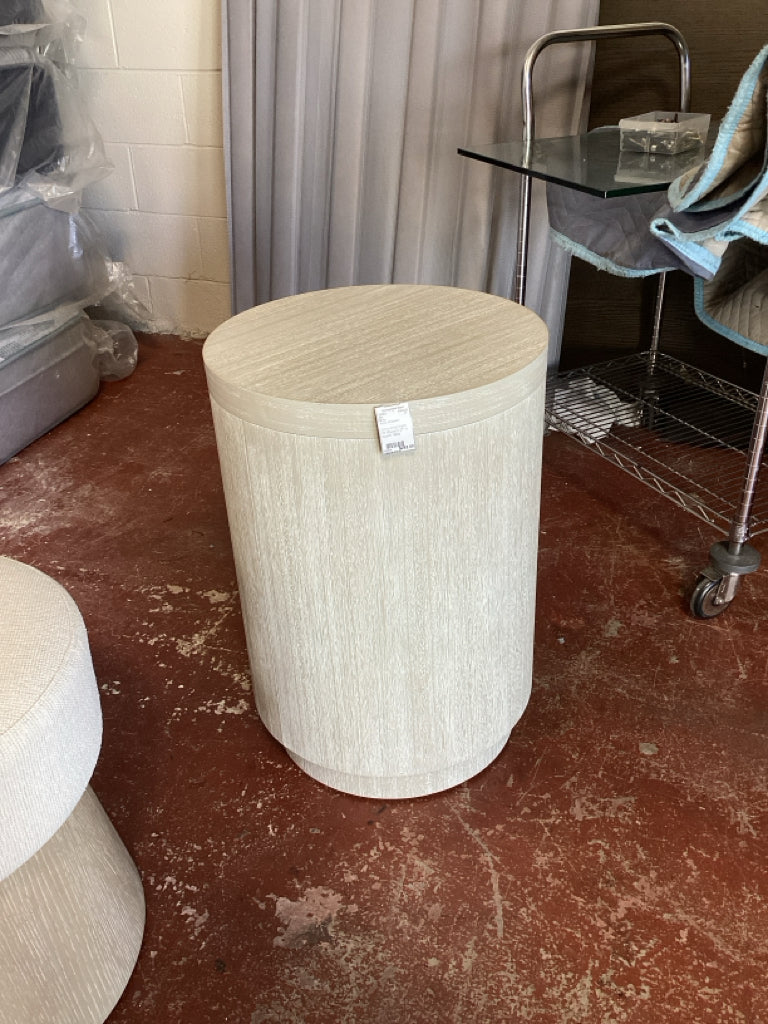 Ginny White Wash 18" Round X 27" H Accent Table