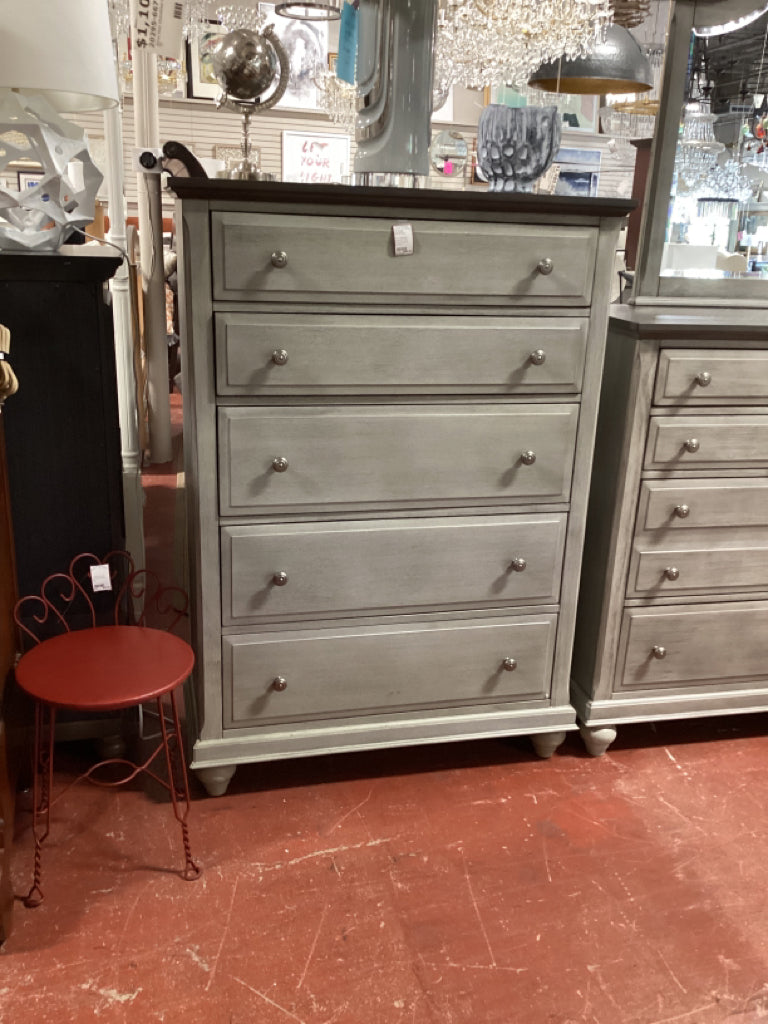 Home Elegance Mossbrook GREY Chest of Drawers 38x18x54