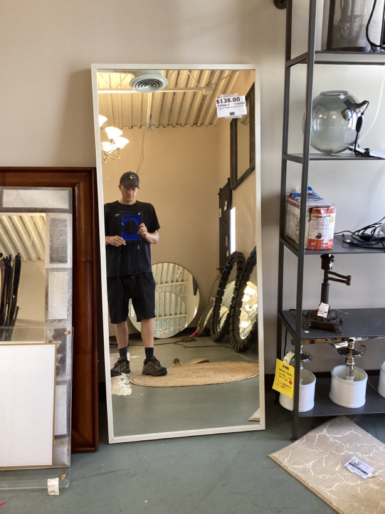 Decorative White Full Length Mirror 64" X 27"