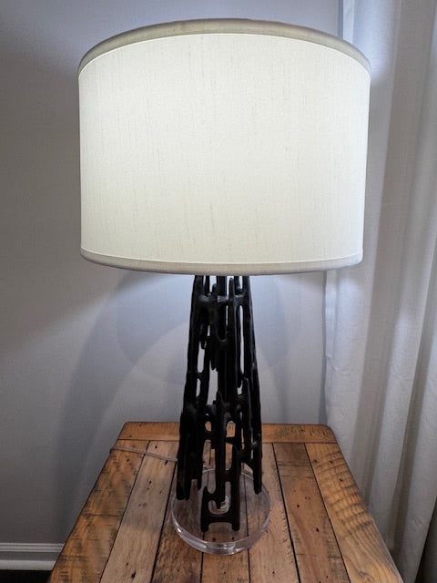 Pacific Coast Lighting Paragon Table Lamp  Iron with acrylic base, wht shade