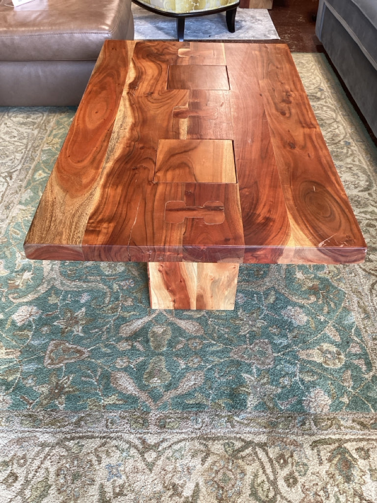 Acacia Hardwood Solid Coffee Table 46x28x18