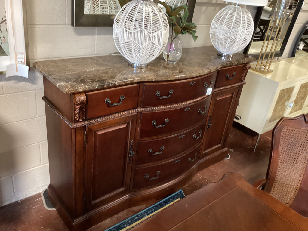 Thomasville Mahogany Marble top Sideboard 68 x 20 x 42.5"  high