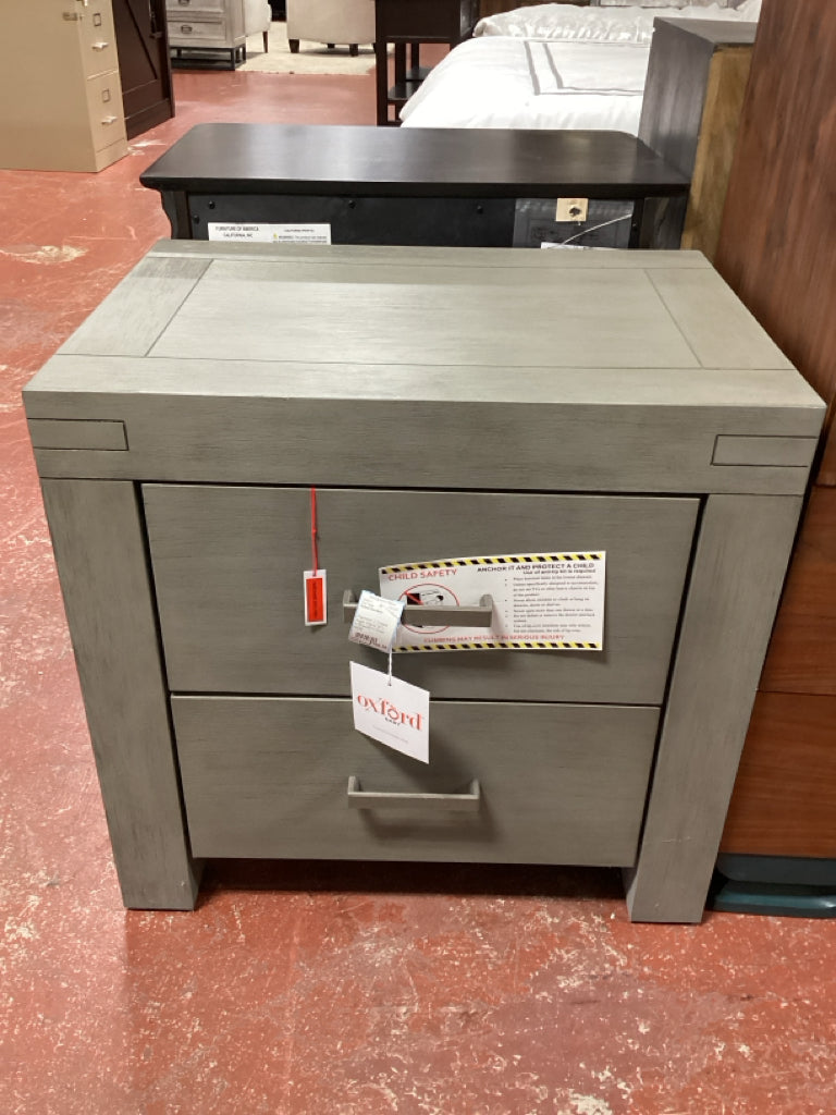 Piermont 2 Drawer Night Stand 26"L x19"wx25"H Gray NEW